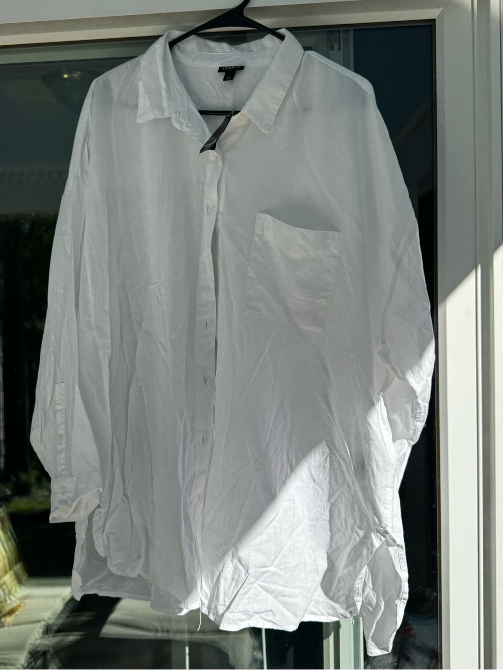 Torrid white drop shoulder button up shirt